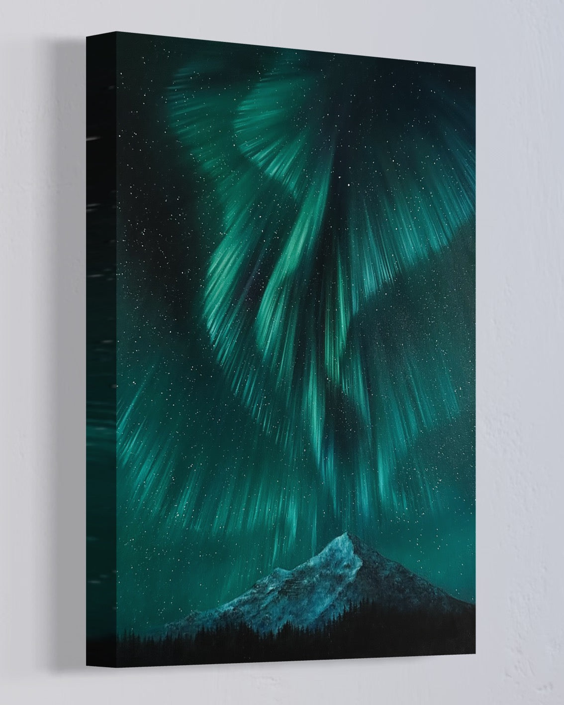 Frozen Mountain Beneath Northern Lights Limited 1st Edition Print